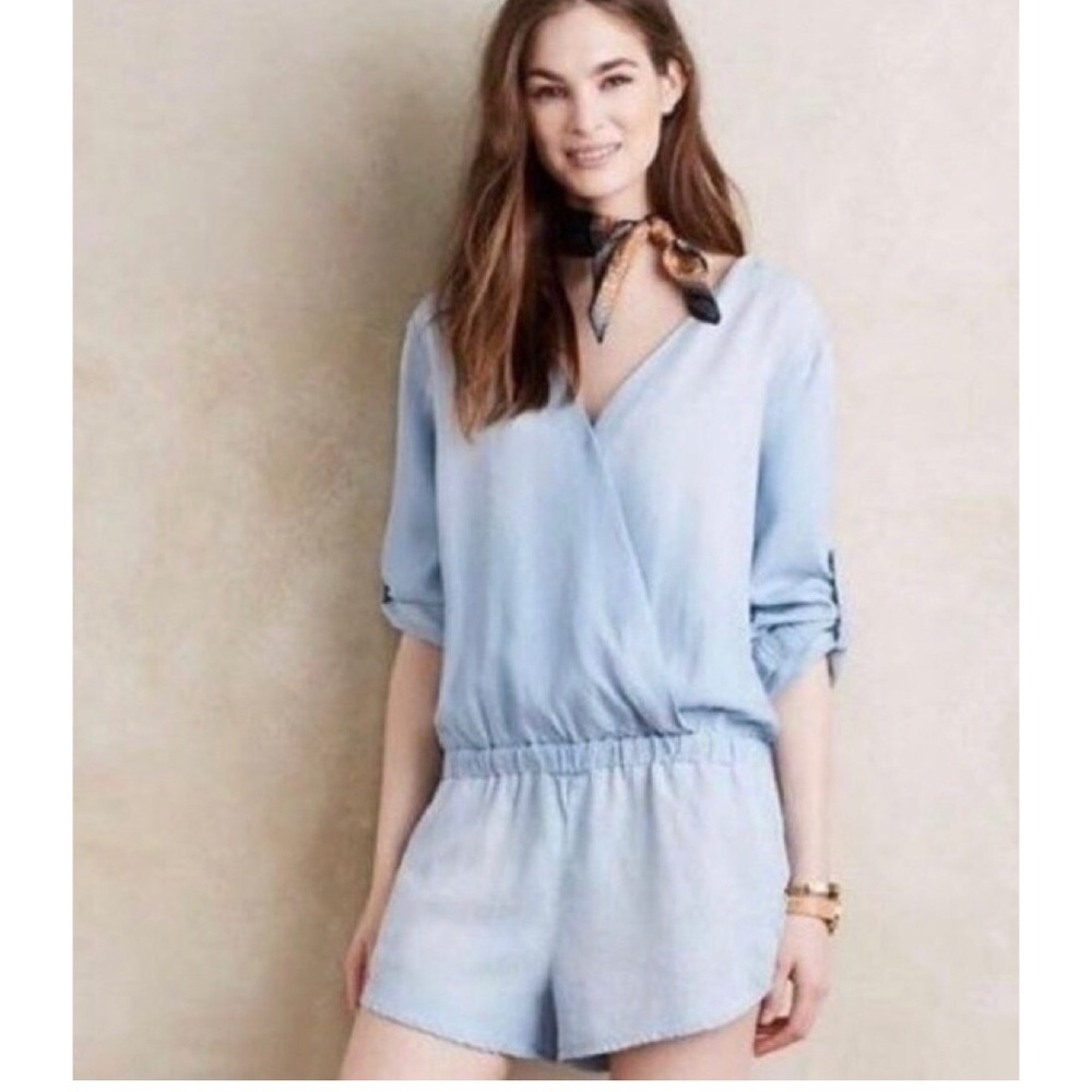 Anthropologie Cloth & Stone denim shorts romper